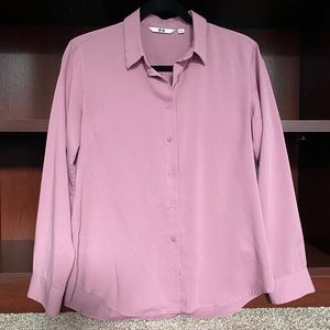 Uniqulo Collared Pink Long Sleeve Shirt